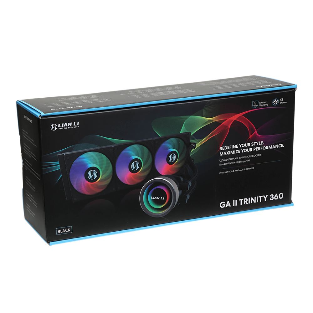 Lian-Li Galahad II Trinity 360mm AIO Liquid CPU Cooler, Fans Black GA2T36B