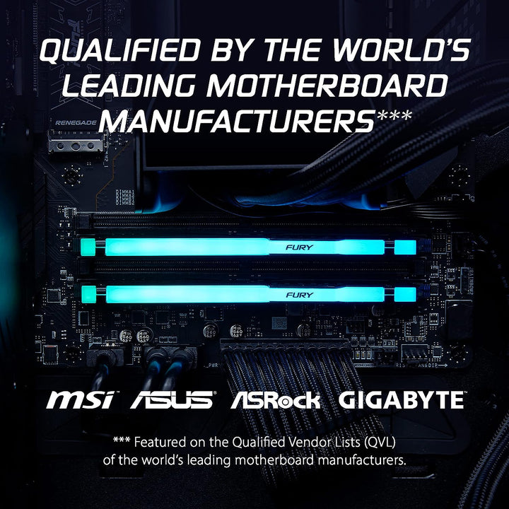 Kingston | RAM 32GB 5600MHz DDR5 CL36 UDIMM FURY Beast - Black RGB (Kit of 2x16GB) | KF556C36BBEAK2-32