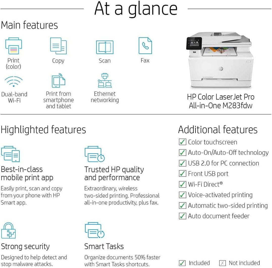 HP | LaserJet Pro M283fdw Multifunction Colour Laser Printer | 7KW75A#BGJ
