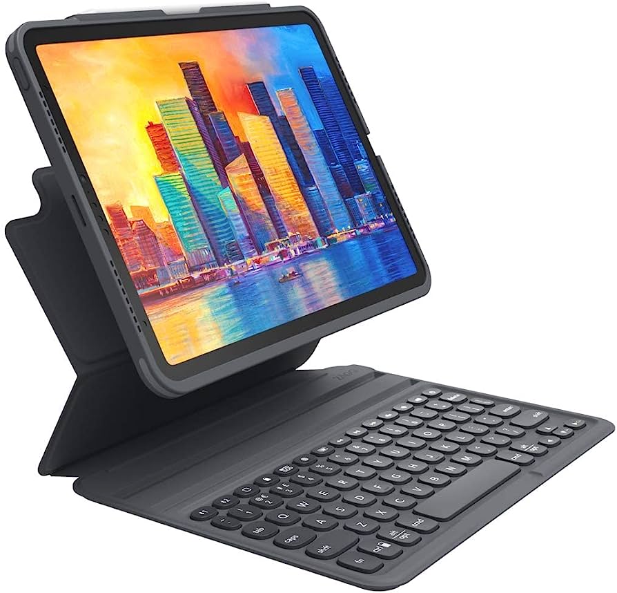 ZAGG | Pro Keys w/ Trackpad for iPad 12.9in (3rd, 4th, 5th, 6th Gen) - Charcoal | Z-103409165