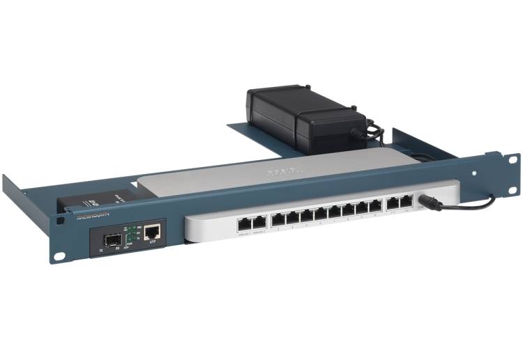 Rackmount.It | Rack Mount Kit for Meraki MX68 / MX75 + Media Convertor | RM-CI-T14-MC