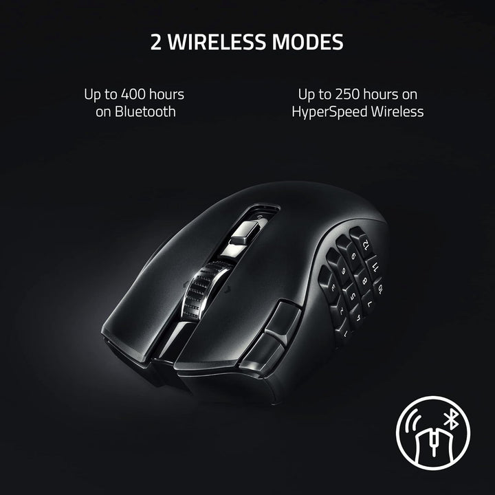 Razer | Gaming Mouse Wireless MMO Naga V2 Hyperspeed 19 Buttons 30000Dpi Bluetooth - Black | 53049