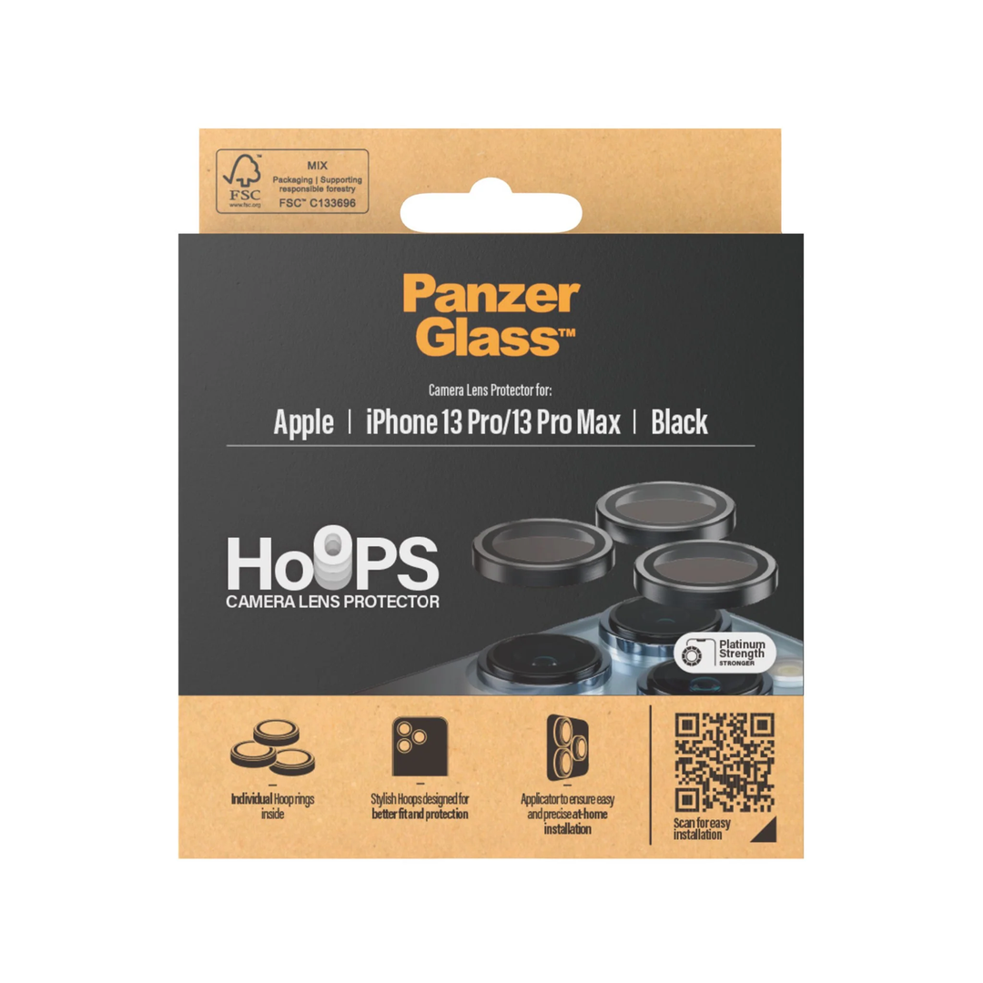 PanzerGlass | Camera Lens Protector Hoops for iPhone 13 Pro/13 Pro Max - Black | PG-1143