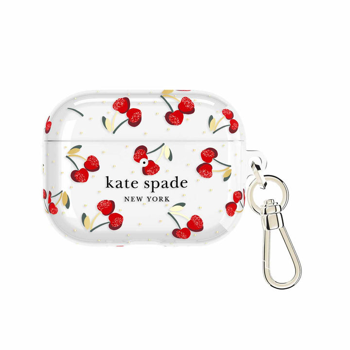 Kate Spade | Protective Case with Gold Ring Clip for AirPods Pro 3 - Cherry Dot | KS059334