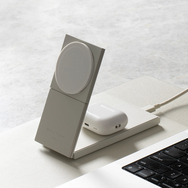 Native Union | Rise 2-in-1 Magnetic Wireless Charger - Sandstone | RS-2IN1-SAN
