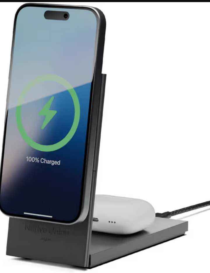 Native Union | Rise 2-in-1 Magnetic Wireless Charger - Black | RS-2IN1-BLK