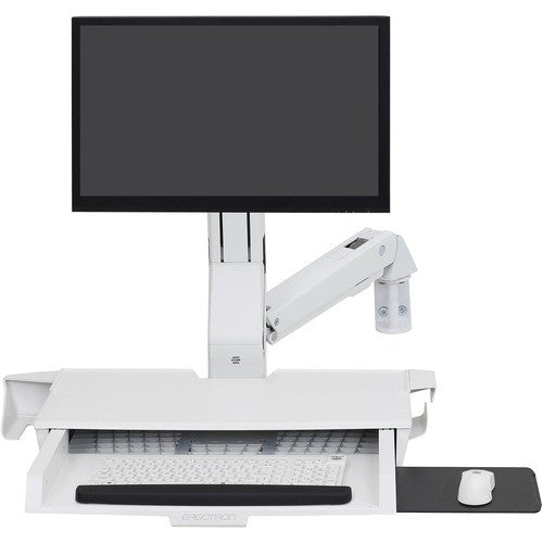 Ergotron | SV Sit-Stand Combo Arm With Pan - Bright White Texture | 6521253