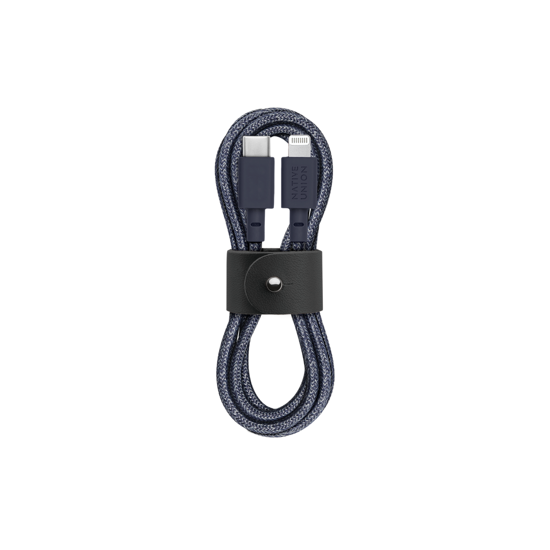 //// Native Union | USB-C to Lightning - 1.2M 4FT Belt Cable - Indigo | BELT-CL-IND-2-NP