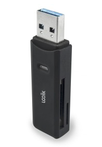 LOGiiX | SD Adapter Dual Card Reader - Black USB-A | LGX-12772