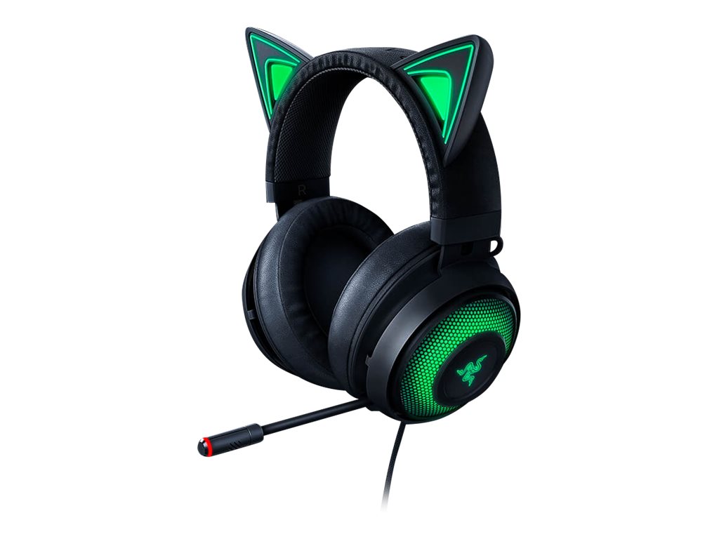 Razer | Kraken Kitty Edition Chroma USB Wired Over-Ear Gaming Headset - Black | RZ04-02980100-R3M1