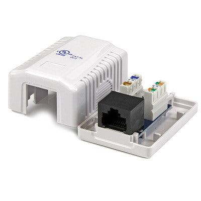 //// Startech | Singe Cat5e Rj45 Wall Jack White | WALLBOX1WH