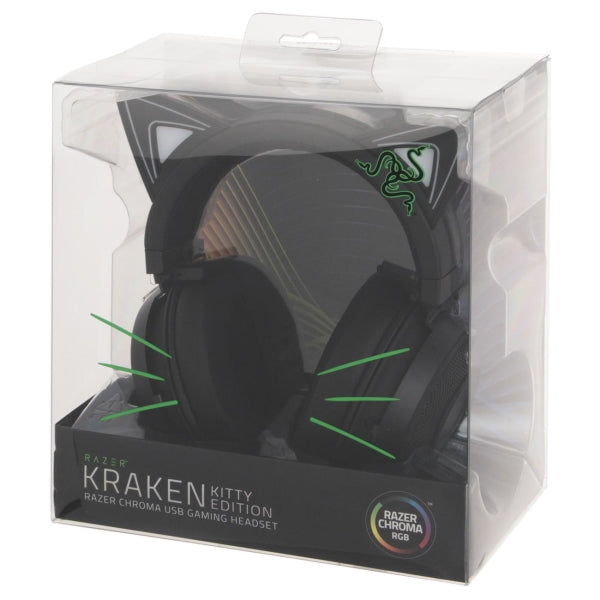 Razer | Kraken Kitty Edition Chroma USB Wired Over-Ear Gaming Headset - Black | RZ04-02980100-R3M1