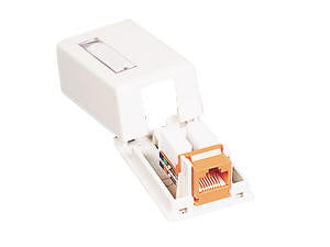 C2G 1-Port Keystone Surface Mount Box White 4214540