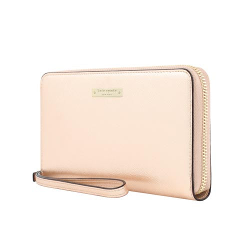 /// Kate Spade New York | Zip Wristlet Universal Saffiano Rose Gold | KSIPH-018-SRG PROMO END - EOL REG $139.99