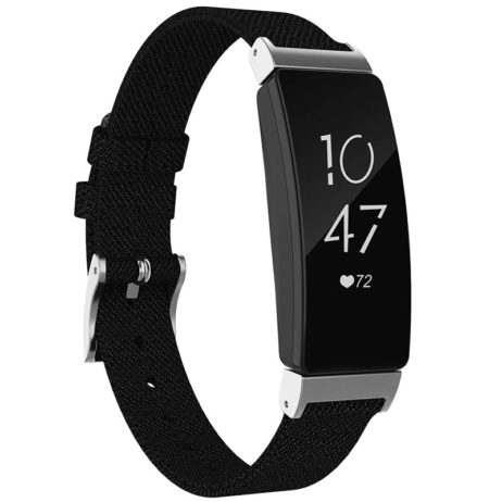 Strapsco | Fitbit Inspire 2 - Canvas Strap - Black | FB.NY20.1