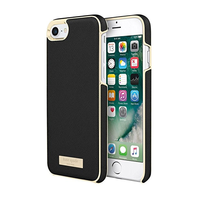 /// Kate Spade New York | iPhone SE/SE2/8/7/6 - Wrap Case - Black/Gold | KSIPH-050-BLK-FR