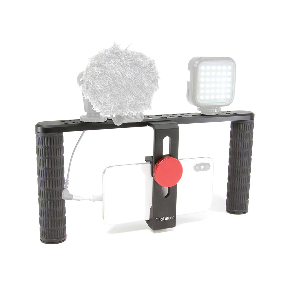 Mobifoto | Professional Smartphone Cage with 2 Cold Shoe Mounts | MOBIRIGPRO