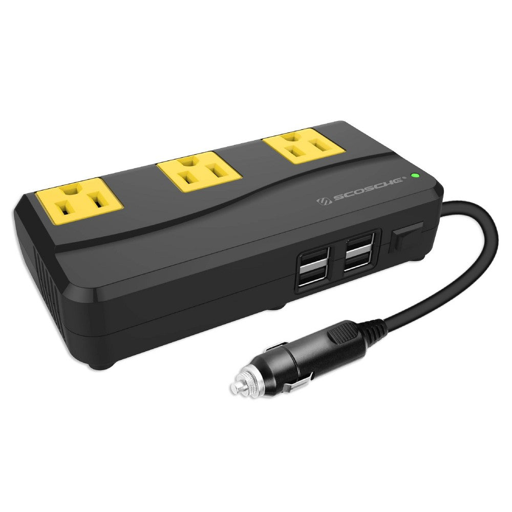 Scosche | InVERT 200w Portable Power Inverter - Black & Yellow | SC-PI200PS