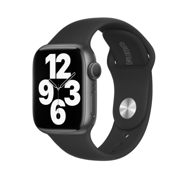 Furo | Silicone Band for Apple Watch 44/45mm Series 1-8/SE/ULTRA - Black | FT8243
