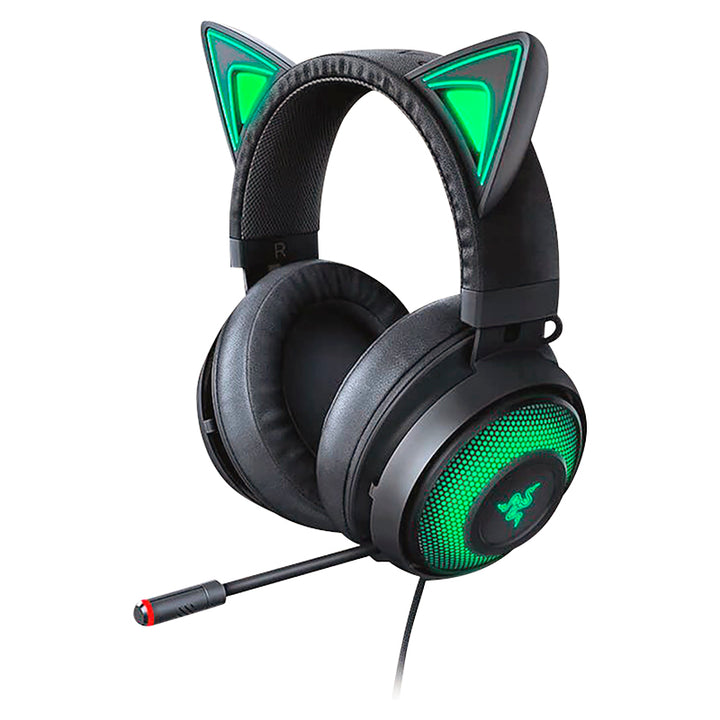 Razer | Kraken Kitty Edition Chroma USB Wired Over-Ear Gaming Headset - Black | RZ04-02980100-R3M1