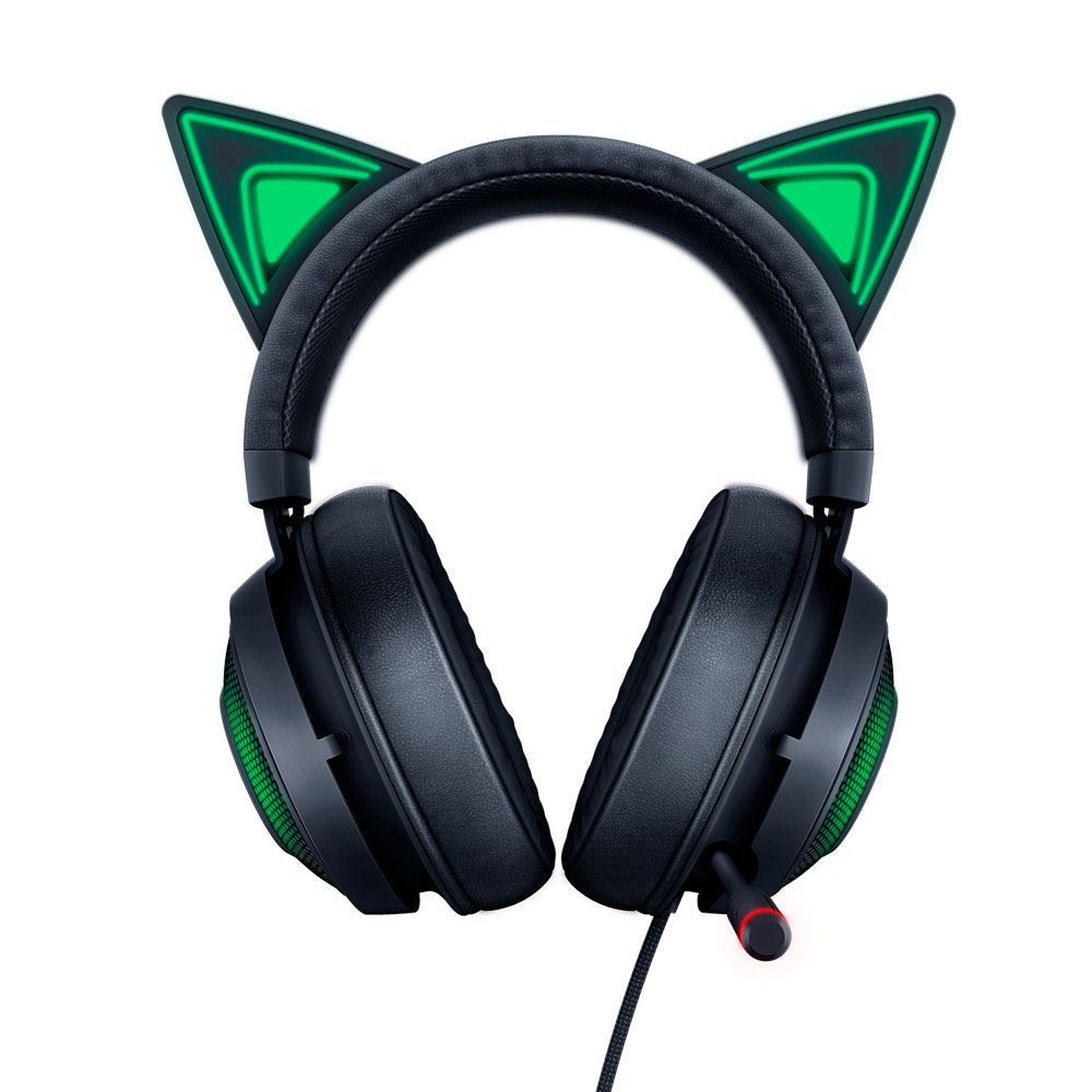 Razer | Kraken Kitty Edition Chroma USB Wired Over-Ear Gaming Headset - Black | RZ04-02980100-R3M1