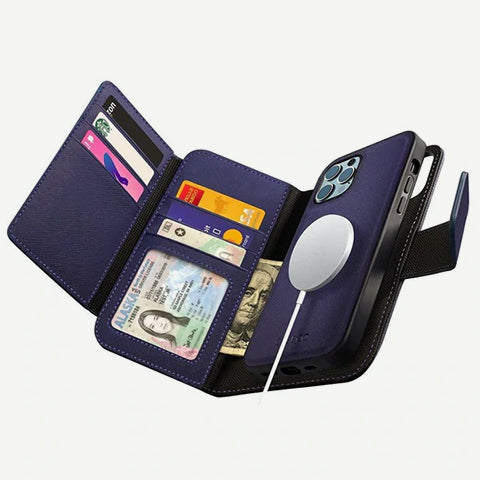 Caseco | MagSafe Wallet + MagSafe Case iPhone 13 Pro Max - Leather Purple | C1480-11