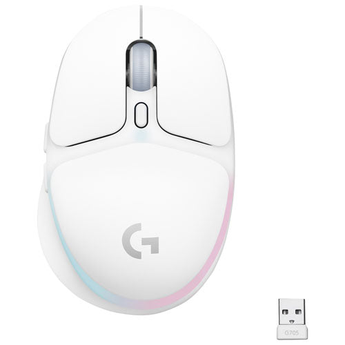 Logitech | G Aurora Collection G705 8200 DPI Bluetooth Optical Gaming Mouse - White Mist | 910-006365