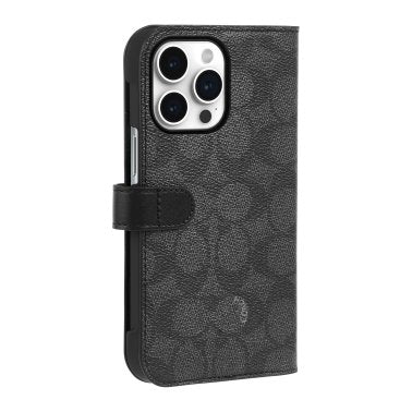 Coach | Folio Signature C Case iPhone 15 Pro - Charcoal | 15-12446