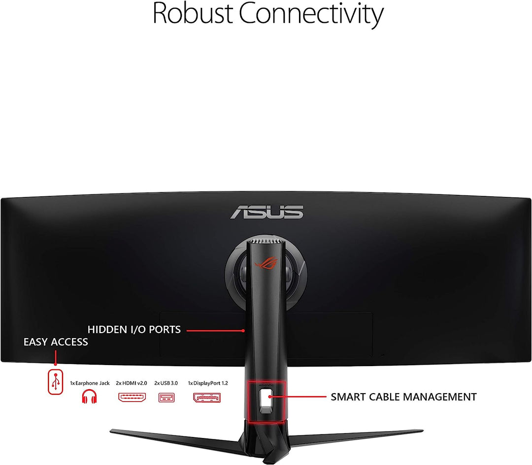 Asus | ROG Strix 49” Curved FHD 144Hz FreeSync Gaming Monitor with HDR (DisplayPort,HDMI,USB) - Black | XG49VQ