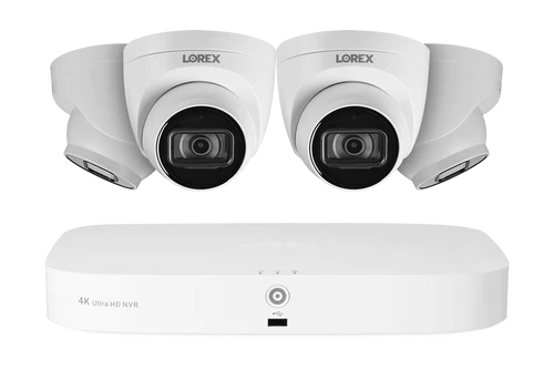Lorex | Fusion 4K 8-Channel 2TB NVR System w/ 8 Dome Cameras Featuring Listen-In Audio | N4K2-88WD-1
