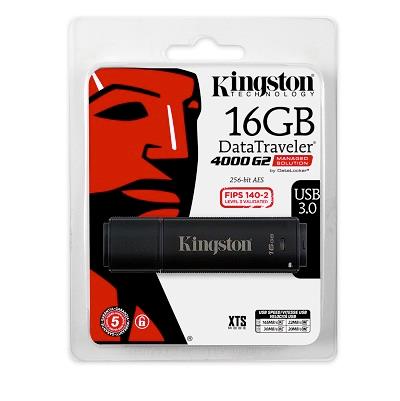Kingston | 16GB DataTraveler 256-bit AES Encryption 4000G2 | DT4000G2DM/16GB
