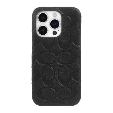 Coach | Leather Slim Wrap Signature C Case iPhone 15 Pro - Black Emboss | 15-12448