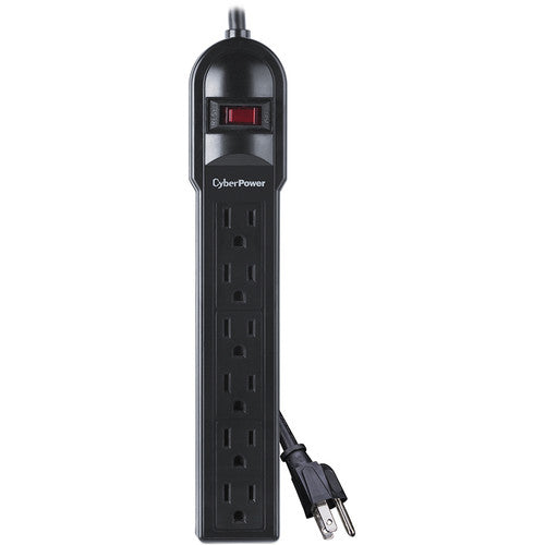 Cyberpower | 6-Outlet 125V 4Ft  Essential Series Surge Protector - Black | CSB604