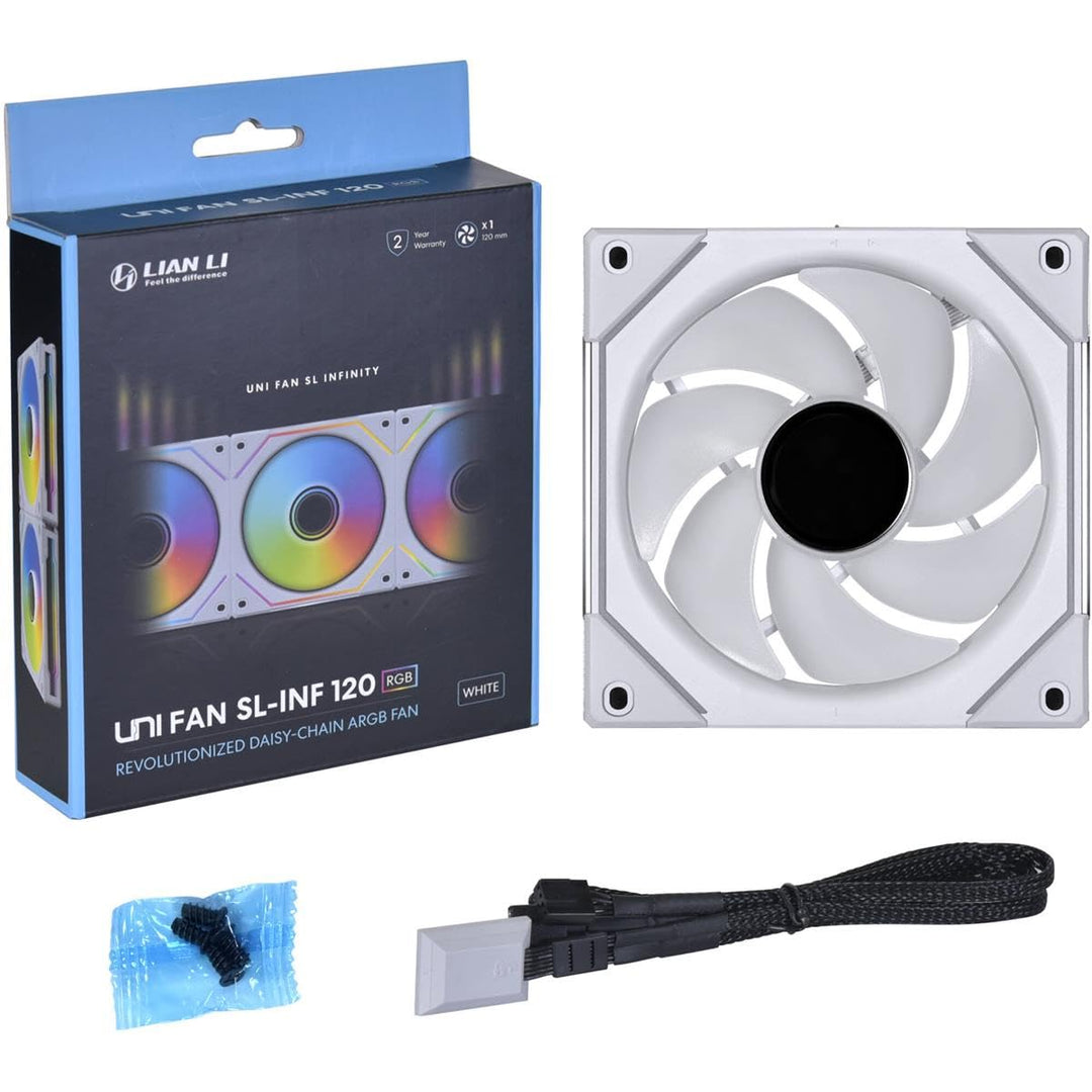 Lian-Li | UNI Fan SL Infinity Single Fan w/o Controller 120MM - White | UF-SLIN120-1W