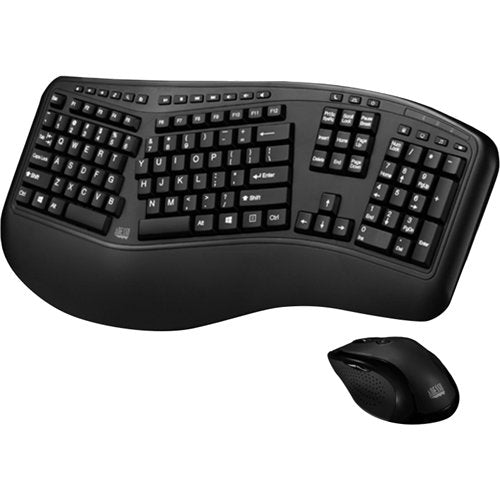 Adesso | Tru-Form Media 1500 - Wireless Ergonomic Keyboard and Mouse Combo | WKB-1500GB