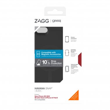 /// ZAGG GEAR4 | D3O Havana Snap Case (Magsafe) iPhone SE/SE2/8/7/6 - Black | 15-09910
