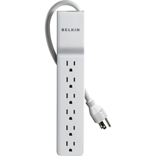 Belkin | 6-Outlet Home/Office Surge Protector 4Ft, 330V - White | BE106000-04
