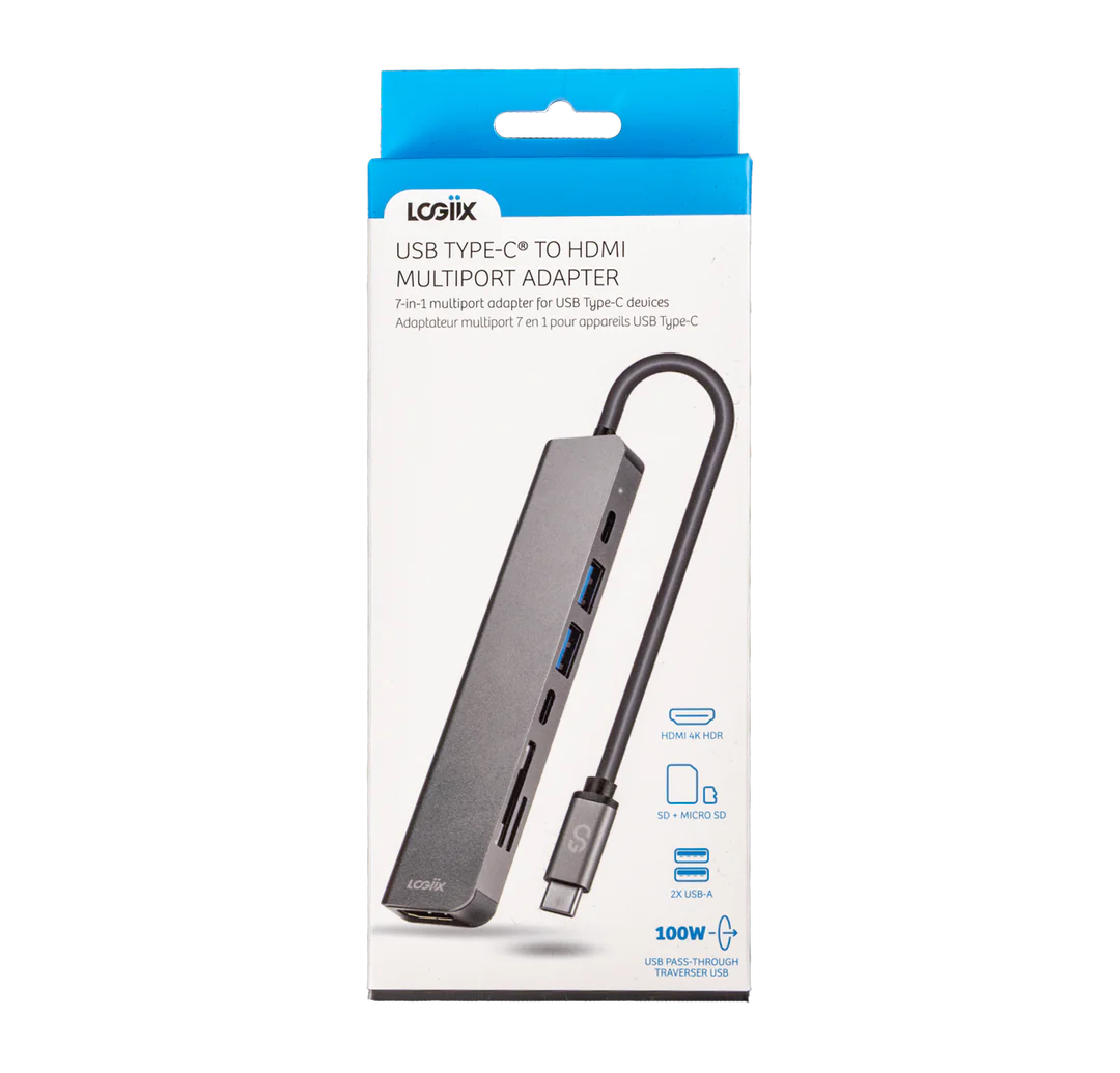 LOGiiX  | Multiport Adapter USB Type-C to HDMI 100w - Graphite Grey | LGX-13576
