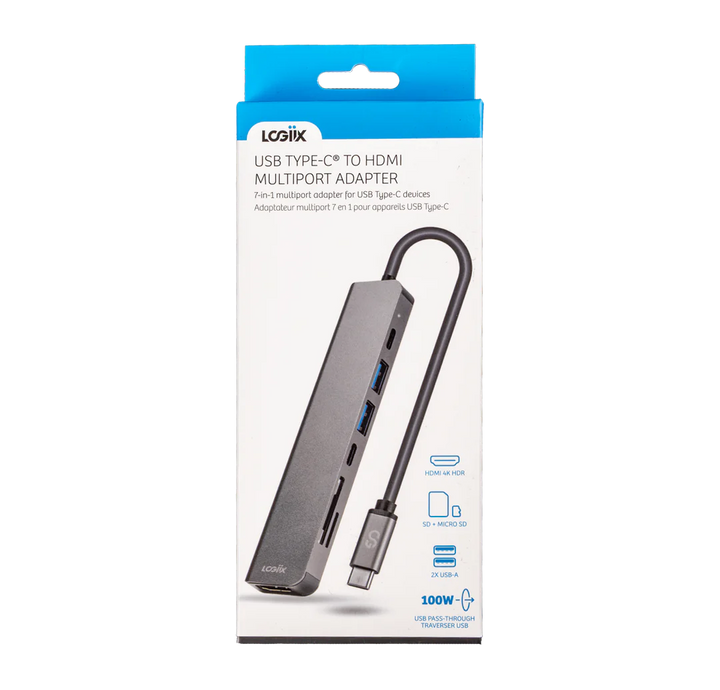 LOGiiX  | Multiport Adapter USB Type-C to HDMI 100w - Graphite Grey | LGX-13576