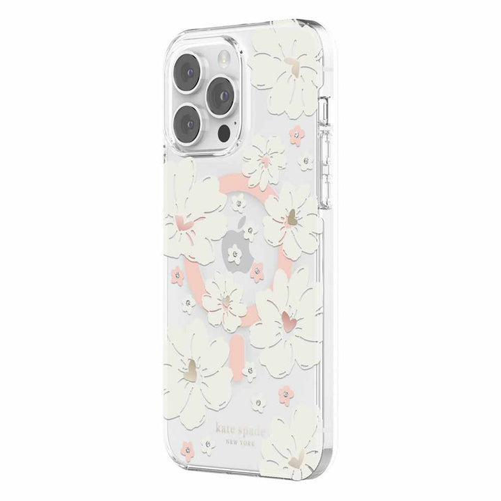 /// Kate Spade NY | Protective Hardshell Case with MagSafe iPhone 14 Pro Max - Classic Peony/Cream/Rose Gold Foil/Gold Foil/Gems |  KSIPH-237-CFLCC