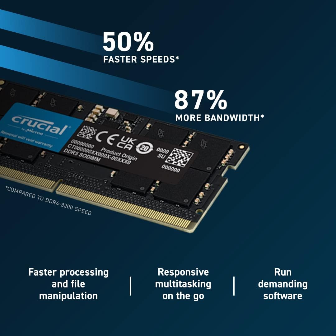 Crucial | RAM SODIMM 8GB DDR5 4800Mhz | CT8G48C40S5