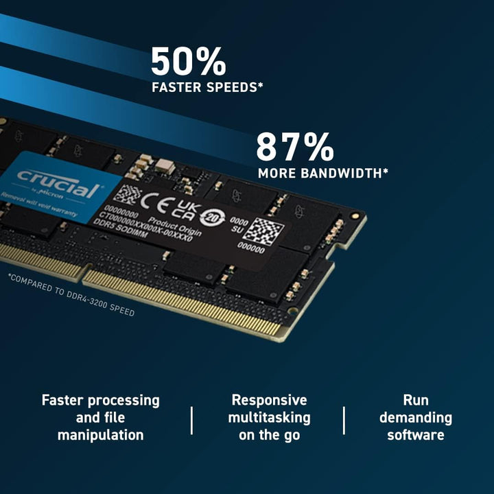 Crucial | RAM SODIMM 8GB DDR5 4800Mhz | CT8G48C40S5