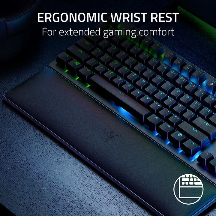 Razer | Huntsman V2 TKL Backlit Mechanical Clicky Purple Optical Ergonomic Gaming Keyboard - Black | RZ03-03940400-R3U1