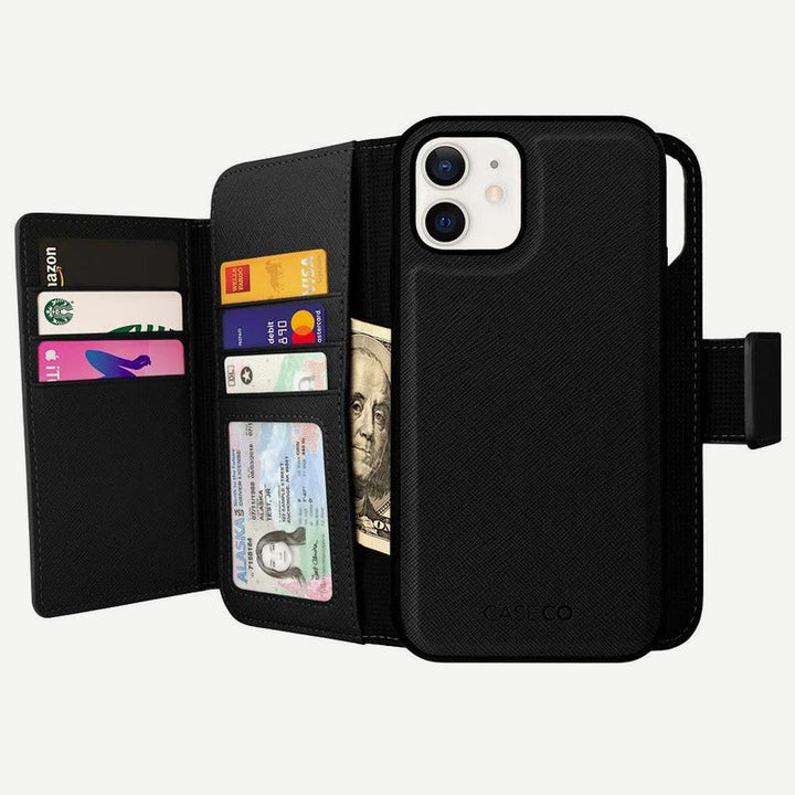 Caseco | Sunset Blvd | iPhone SE / SE2 / 8 / 7 / 6 - 2-in-1 RFID Blocking Folio Case - Black | C3508-01