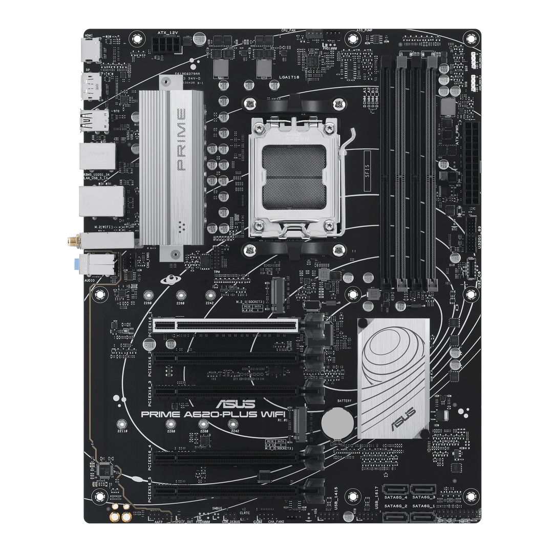 ASUS | MB PRIME A620-PLUS WIFI A620 AM5 Max.192GB DDR5 ATX Retail | PRIME A620-PLUS WIFI