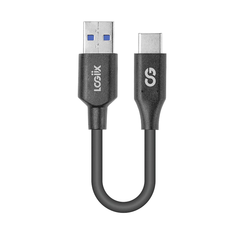LOGiiX | Charge & Sync USB-A to USB-C 15cm 0.5 FT - Black | LGX-13582