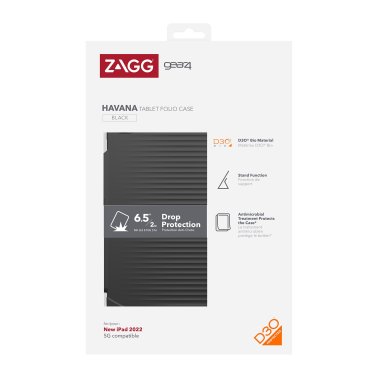 ZAGG GEAR4 | iPad 10.9 2022 Havana Folio Case - Black | 15-10683