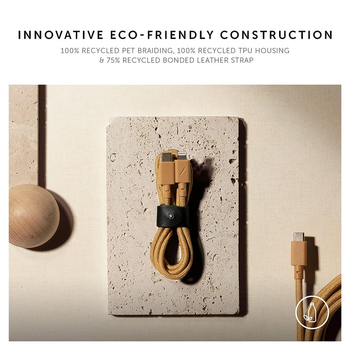 /// Native Union | Belt Cable USB-C to USB-C 4ft/1.2m 100w - Kraft  | BELT-C-KFT-2-NP