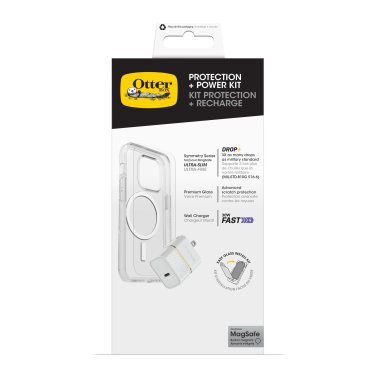 Otterbox | Symmetry w/ Magsafe iPhone 15/14 Plus  - Protection + Power Kit Bundle - Clear | 15-11456