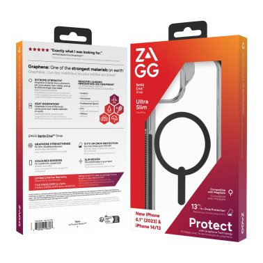 ZAGG GEAR4 | Santa Cruz Snap Case iPhone 17e/16e/15/14/13 - Black | 15-11623